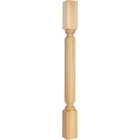 Hardware Resources 3" Wx3"Dx35-1/2"H Rubberwood Reed Post P2-3RW